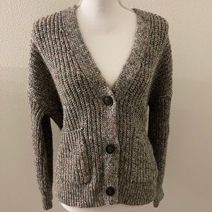 Chunky knit button down sweater cardigan